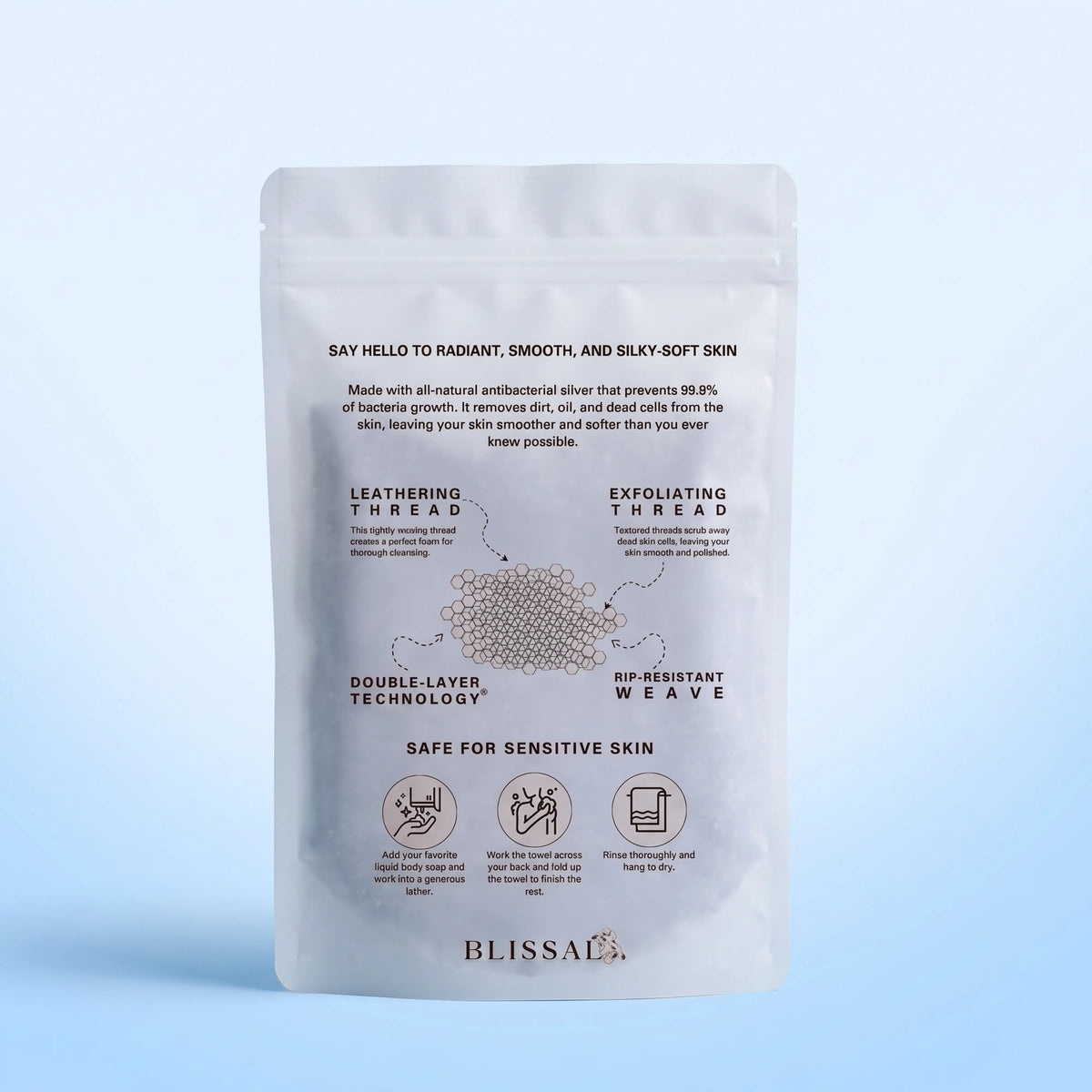 Blissal Exfoliating Antibacterial Shower Towel
